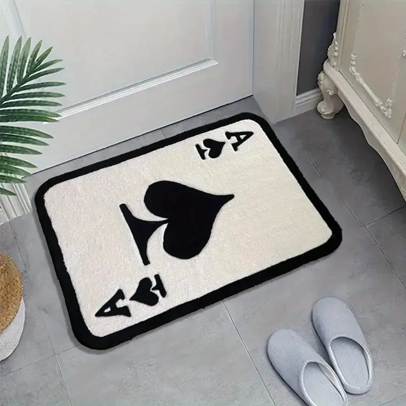 VIKAMA Trendy Ace of Spades Rug Soft and Comfortable Bedside Rug for Bedrooms Living Room and Bathroom Floor Mat Home Decor
