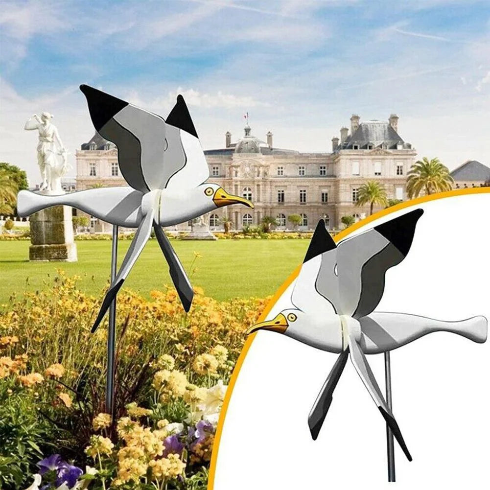 Outdoor Beach Grassland Garden Seagull Windmill Holiday Simulation Bird Personalized Courtyard Decoration Gift Accessories
