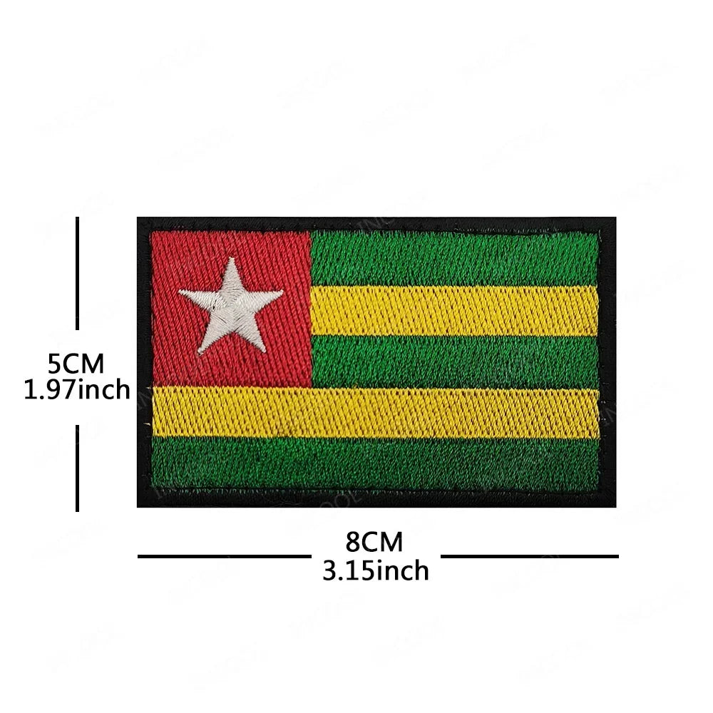Africa National Flag Embroidered Patches Nigeria South Africa Morocco Eswatini Mauritius Armband Appliques Shoulder Flags Badges