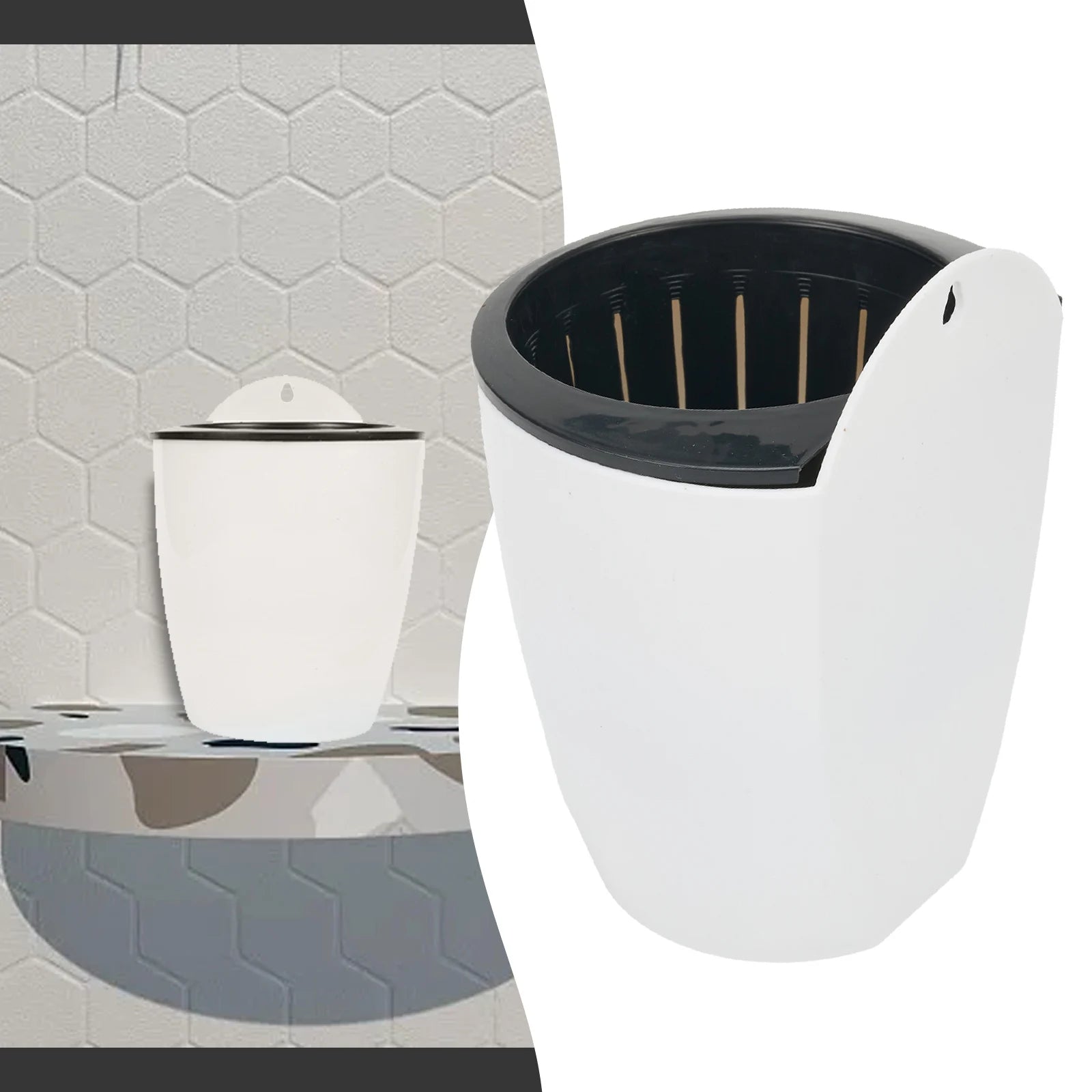 Wall-mounted Flower Pot Automatic Water-absorbing Plastic Green Dill Soil Or Hydroponics System Pot For Wall Balcony Flower Pot