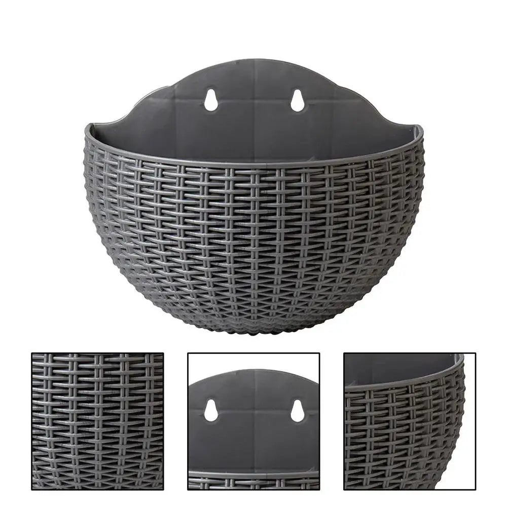 Semi-circular Flower Pot Wall-mounted No-punching Flower Basket Garden Planter Bucket Hanging Basket Flowerpot For Home Decor
