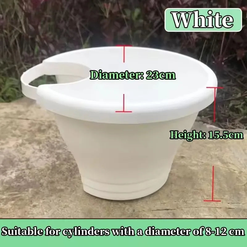 Hanging Flower Pot Creative Basket Storage Gutter Downspout Flowerpot Indoor Useful Railing Hanging Planter Plastic Flower Pot
