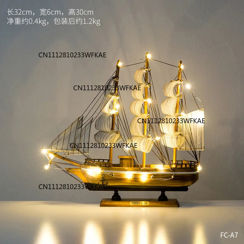 Home creative craft decoration sailboat model wine cabinet room bedroom living room smooth sailing desktop small ornament