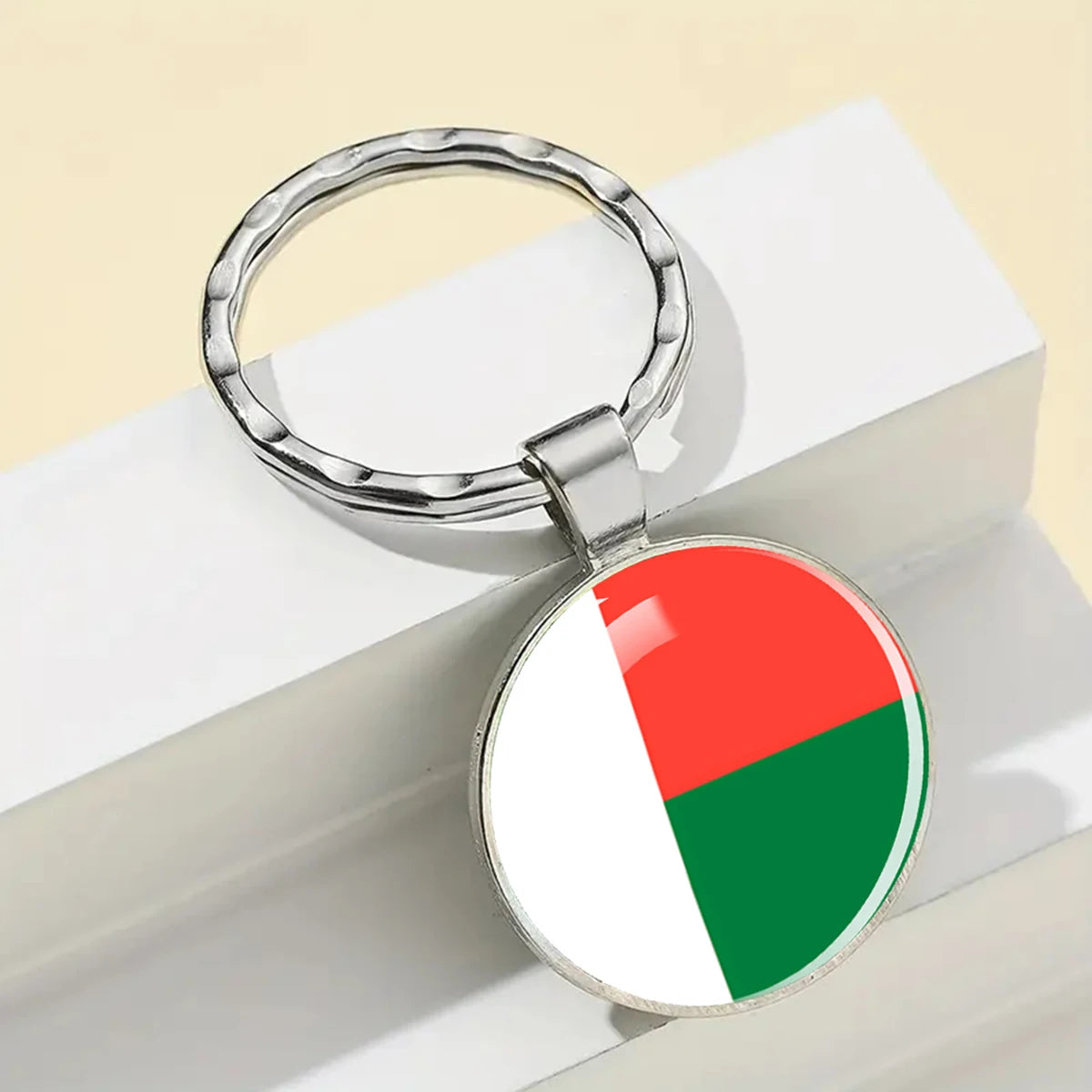 African National Flags Keychain Africa Country Algeria South African Morocco Egypt Nigeria Flag Glass Key Chain Patriot Gift