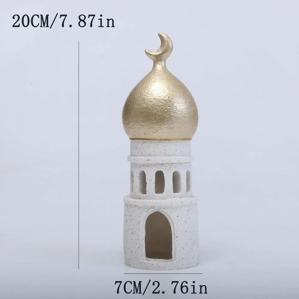 Middle Eastern Style Resin Statue Decor Castle House Kaaba Dome Mosque Islamic Desktop Ornament Islamic Theme Ramadan Muslim