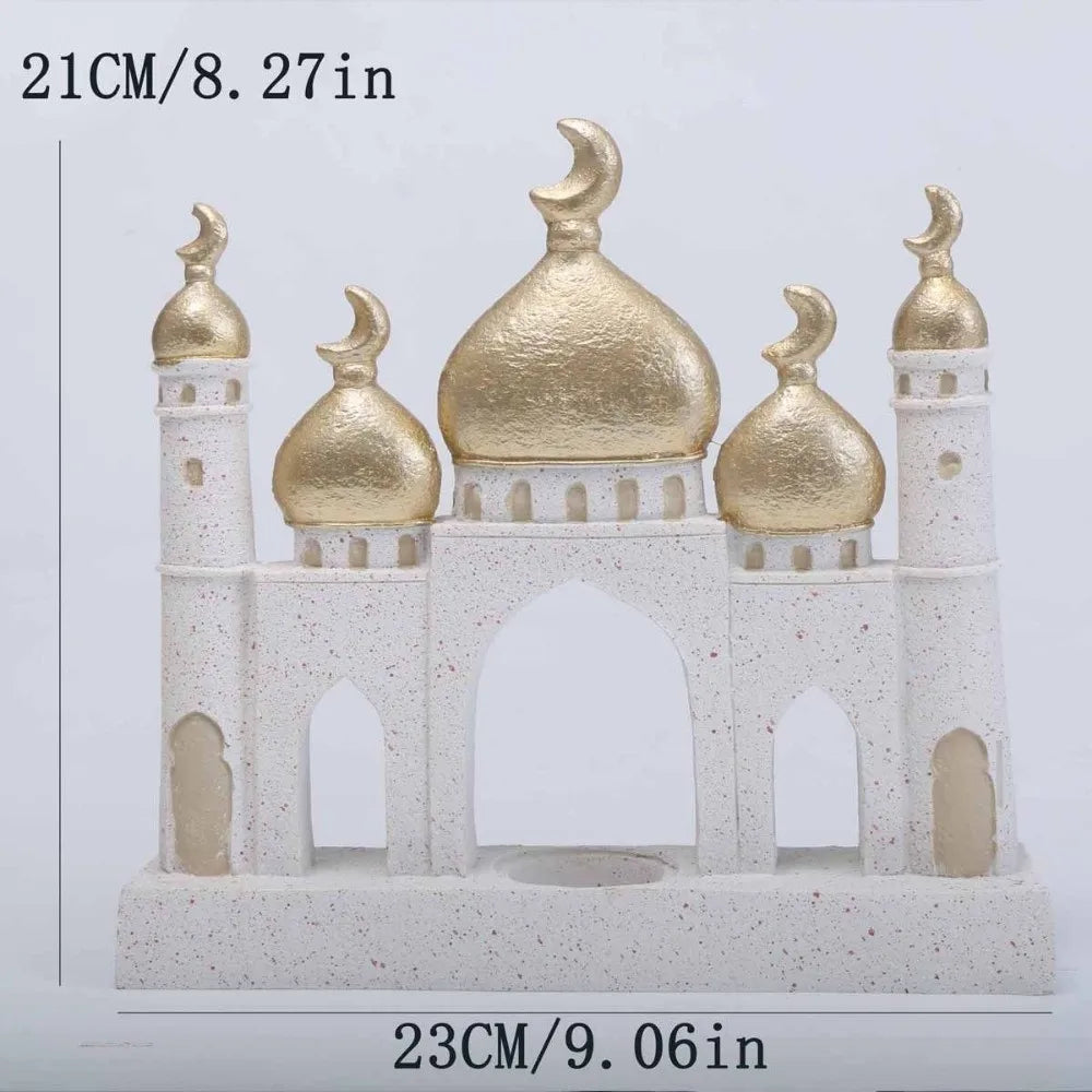 Middle Eastern Style Resin Statue Decor Castle House Kaaba Dome Mosque Islamic Desktop Ornament Islamic Theme Ramadan Muslim