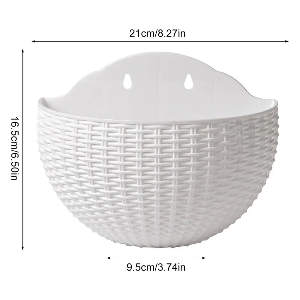 Semi-circular Flower Pot Wall-mounted No-punching Flower Basket Garden Planter Bucket Hanging Basket Flowerpot For Home Decor
