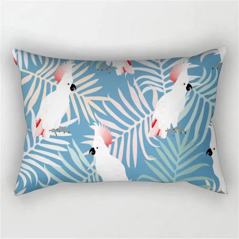 30X50cm Green Tropical Leaf Pattern Printing Decorative Living Room Backrest Home Furnishing Polyester Rectangular Pillowcase