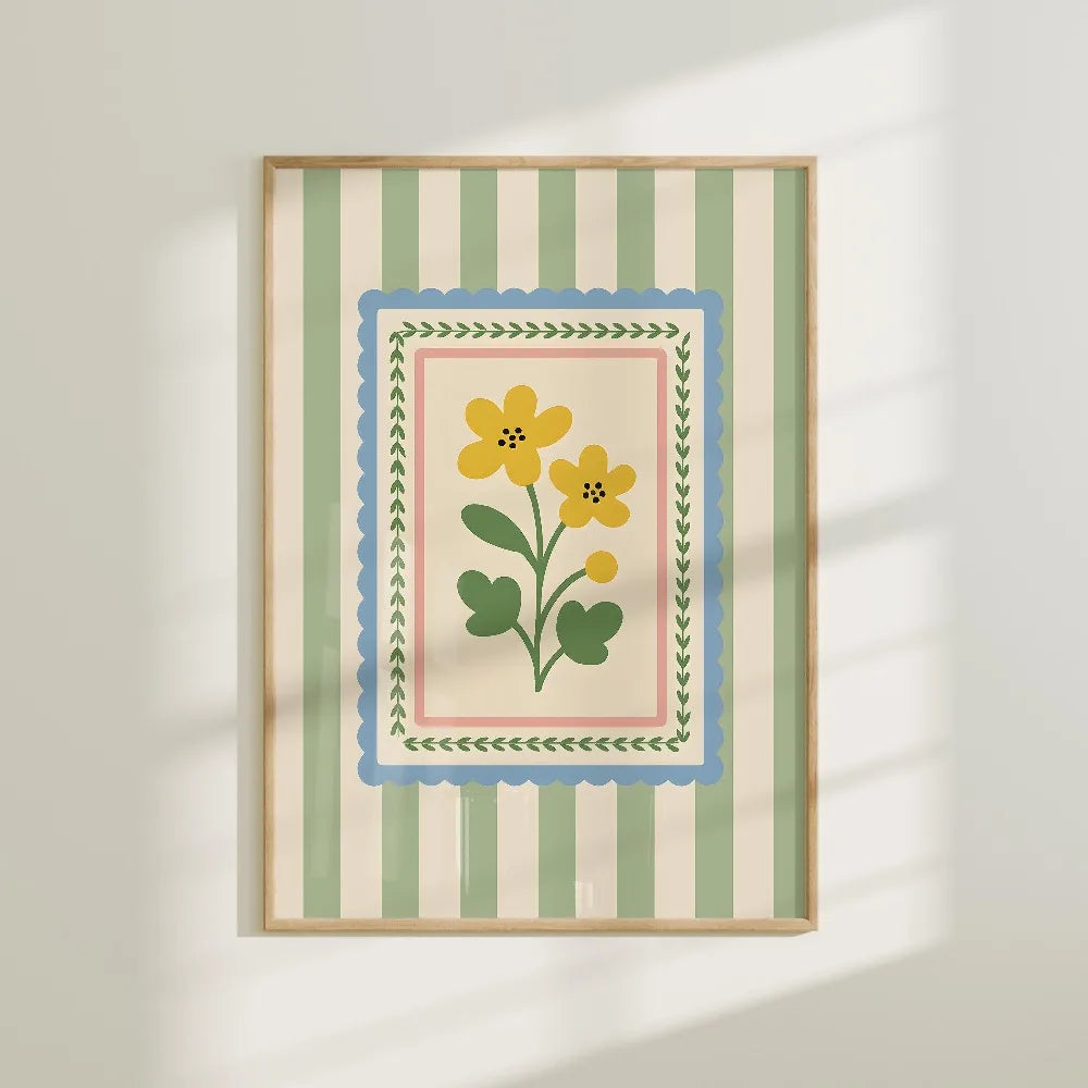 1 Frameless Retro Floral Print,Unique Creative Aesthetic Decor,Spring Decor Painting,Minimalist Wall Art,Living Room Bedroom Art
