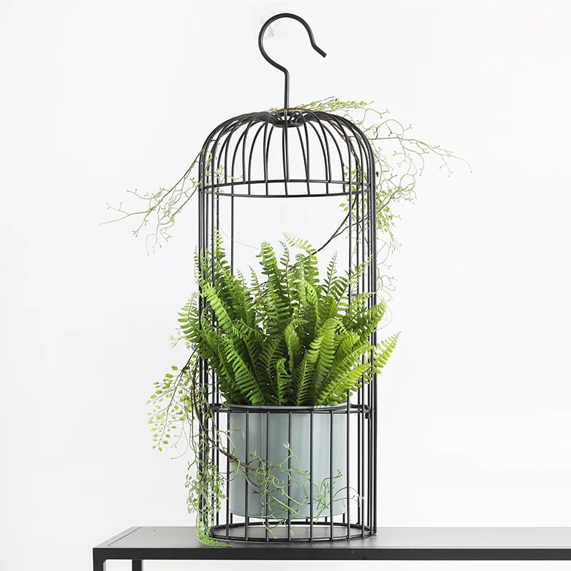 Birdcage wrought iron flower ware, garden art soft decoration home furnishing, ornament simulation flower ware, designer model r