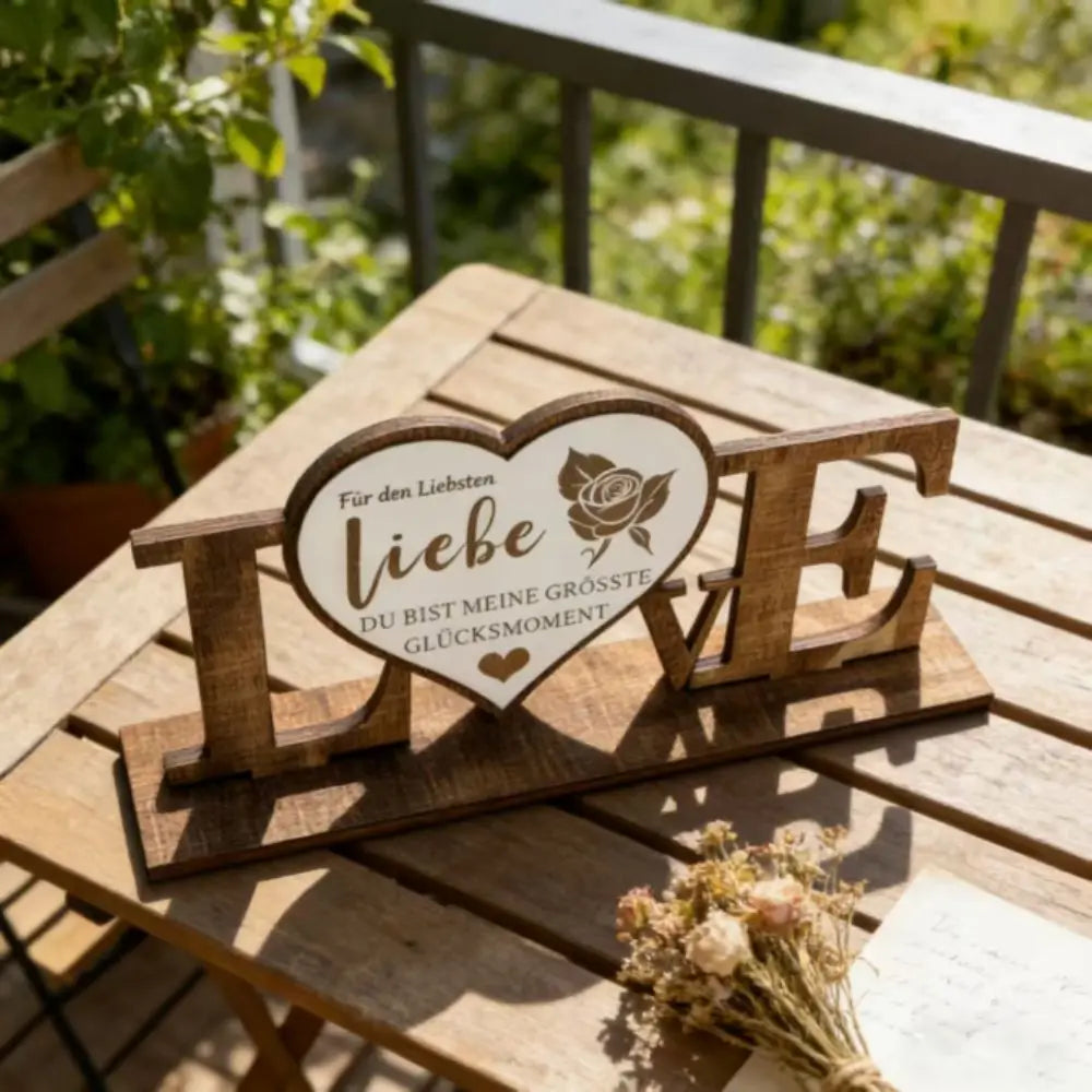 Handicraft Wooden Ornament Home Decoration Commemorative Gift Wooden Crafts Wooden Material Love Platform