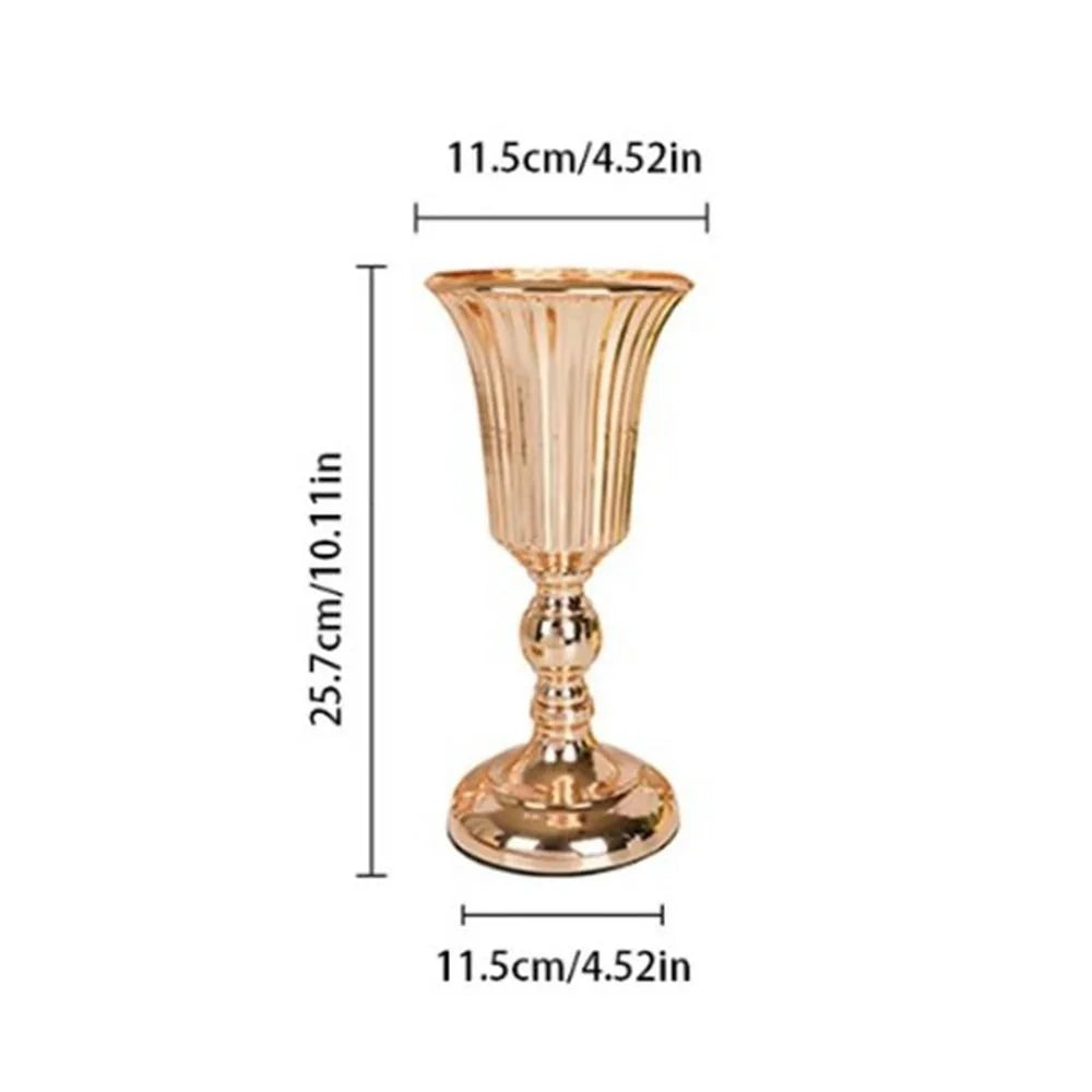 Table Gold Iron Vase Candle Holder Arrangement Wedding Flower Centerpiece Vase Wedding Props Vase Home Decoration Furnishings