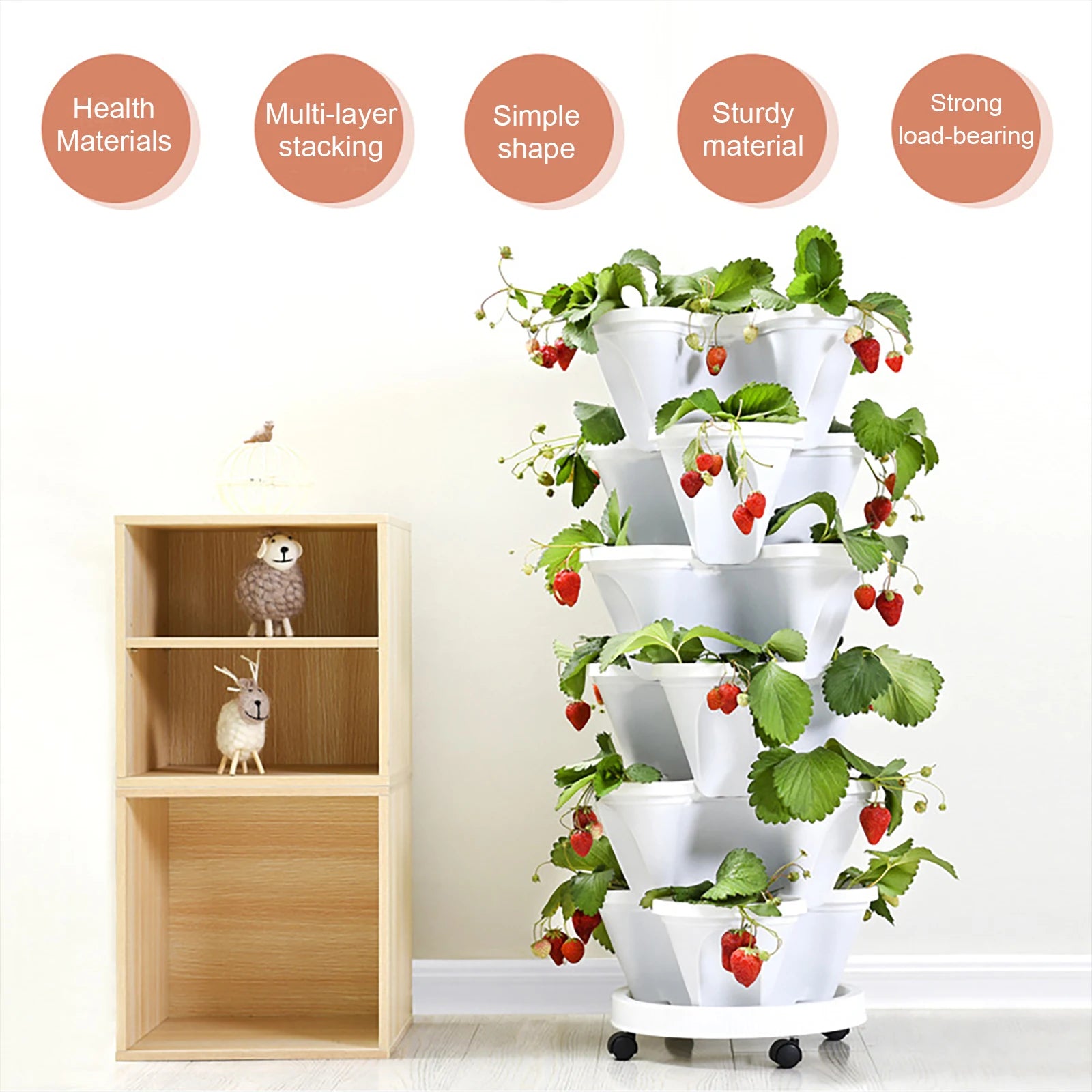 Stackable Vertical Planter Planting Nursery Pots for Garden Strawberry