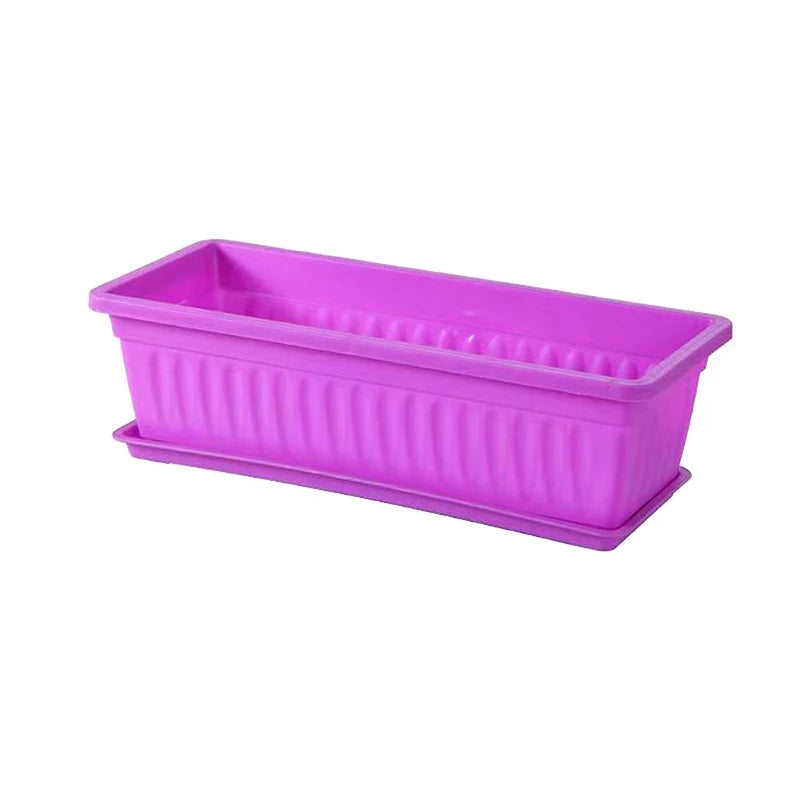 Breathable Plastic Rectangular Flowerpots 1Set Vegetable Planters For Balcony Indoor Gardening Plant Pot Home Garden Decor