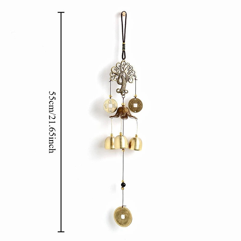 Garden Wind Chimes Dragon Bells Lucky Metal Copper Alloy Hanging Wall Mounted Bells Wall Decorations Home Furnishings