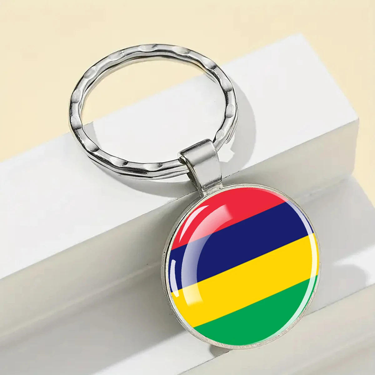 African National Flags Keychain Africa Country Algeria South African Morocco Egypt Nigeria Flag Glass Key Chain Patriot Gift