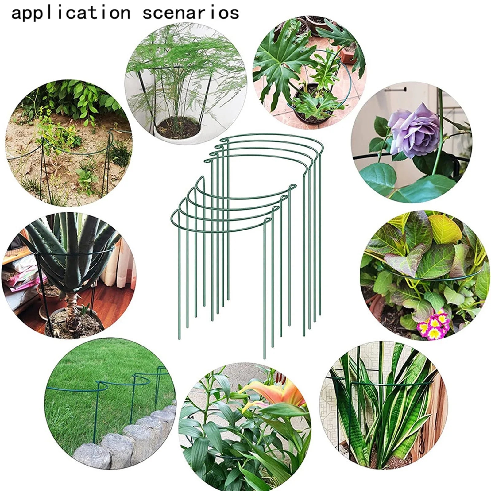 6pcs Plant Support Stake Metal Ring Cage for Vegetable Growing Adjustable Stand Support For Flowers Plants Home Gardening Tools