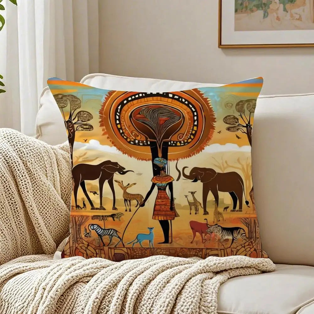 Abstract Painting African Living Cushion Cover Pillowcase Anti-dustmite living Room Sofa Decor Cushion Room