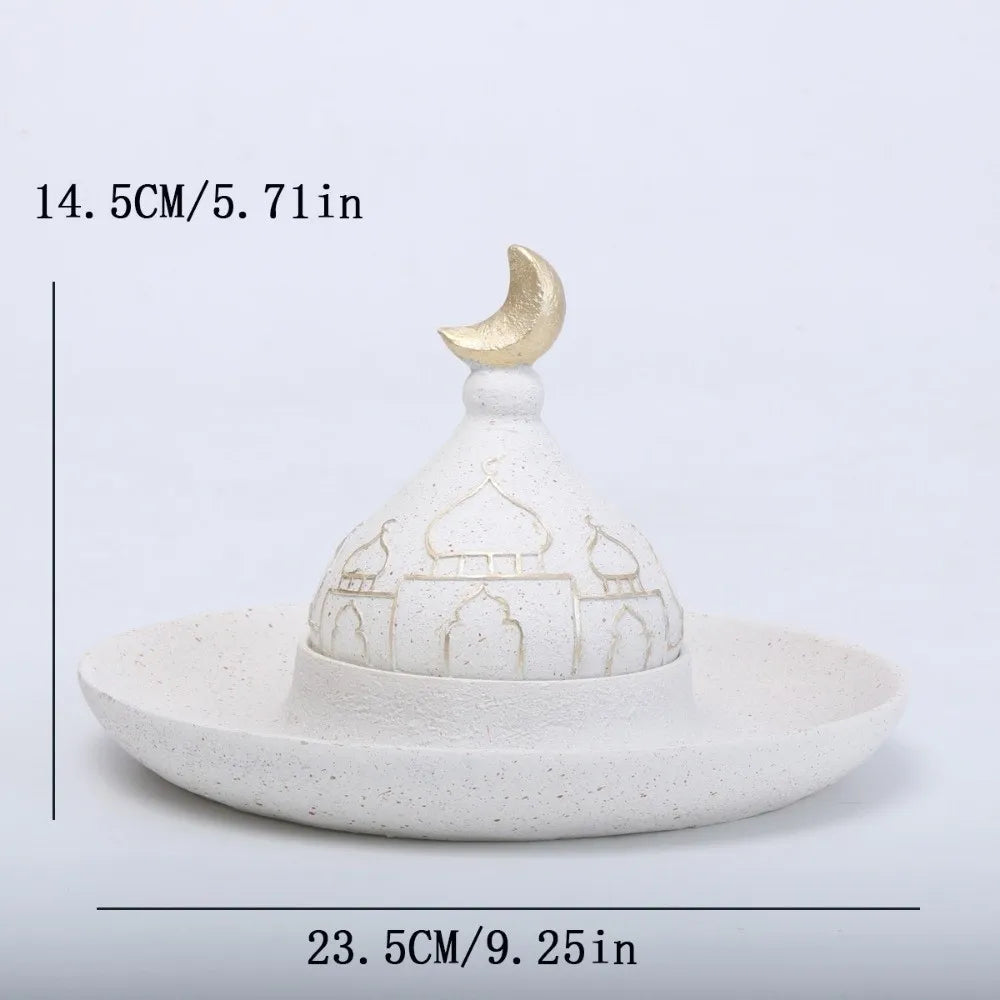 Middle Eastern Style Resin Statue Decor Castle House Kaaba Dome Mosque Islamic Desktop Ornament Islamic Theme Ramadan Muslim