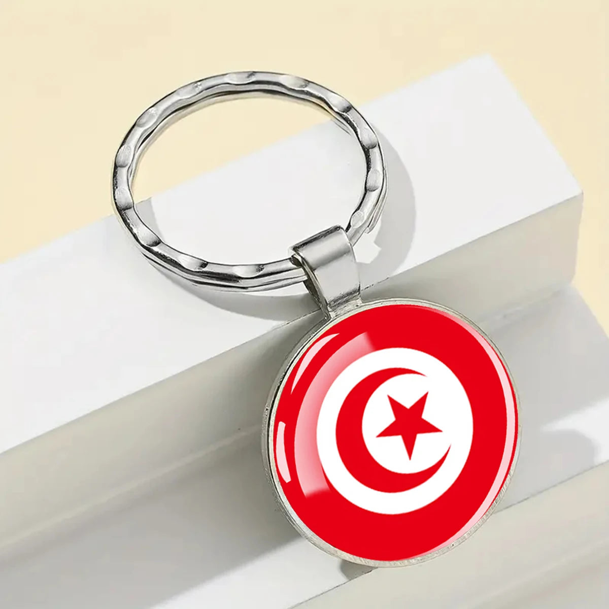 African National Flags Keychain Africa Country Algeria South African Morocco Egypt Nigeria Flag Glass Key Chain Patriot Gift