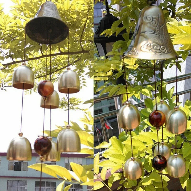 Garden Wind Chimes Dragon Bells Lucky Metal Copper Alloy Hanging Wall Mounted Bells Wall Decorations Home Furnishings