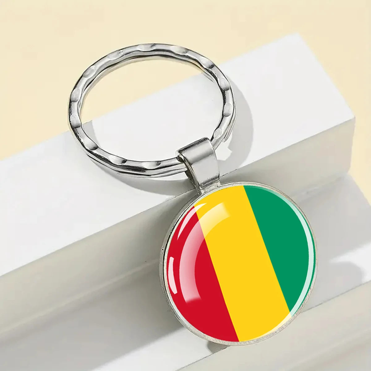 African National Flags Keychain Africa Country Algeria South African Morocco Egypt Nigeria Flag Glass Key Chain Patriot Gift