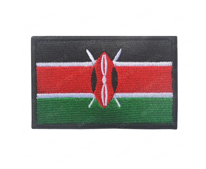 Africa National Flag Embroidered Patches Nigeria South Africa Morocco Eswatini Mauritius Armband Appliques Shoulder Flags Badges