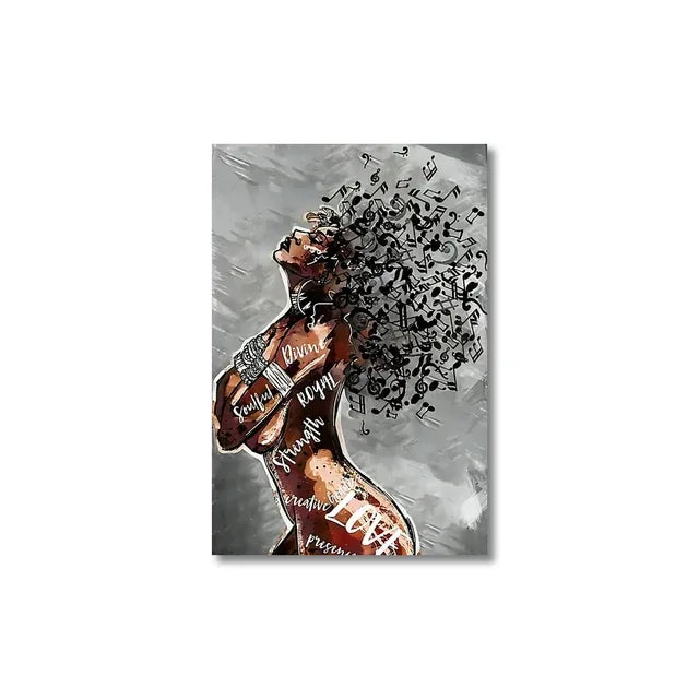 Inspirational African American Black Woman Graffiti Canvas Art Painting  Modern Wall Poster for Bedroom Living Room Decor