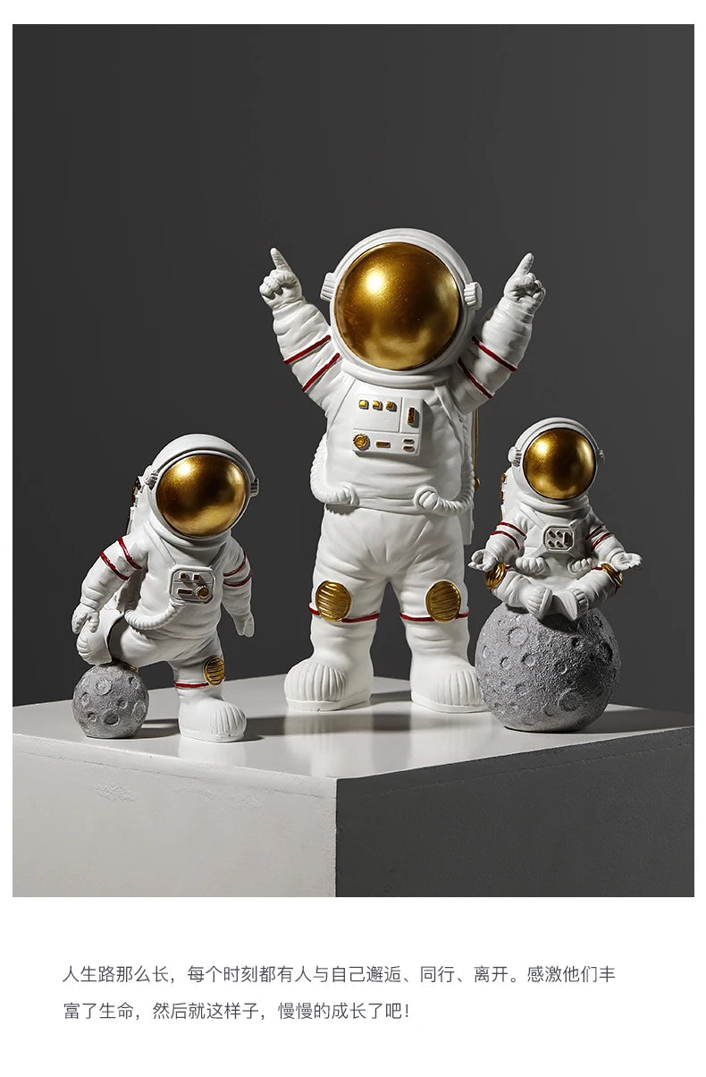 Nordic Modern Astronaut Miniature Figurines Resin Craft Home Fairy Garden Desk Decoration Furnishing Articles Room Accessories
