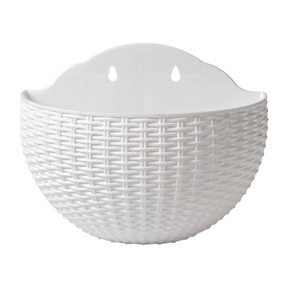 Semi-circular Flower Pot Wall-mounted No-punching Flower Basket Garden Planter Bucket Hanging Basket Flowerpot For Home Decor