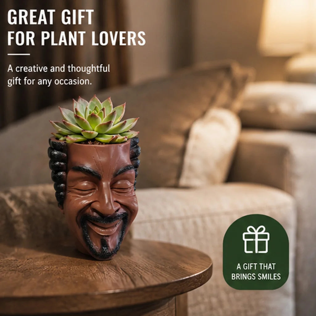 Aesthetic Face Planter Resin Flower Pot Unique Human Face Succulent Pot Modern Artistic Home Decor Garden Desk Decoration Gift
