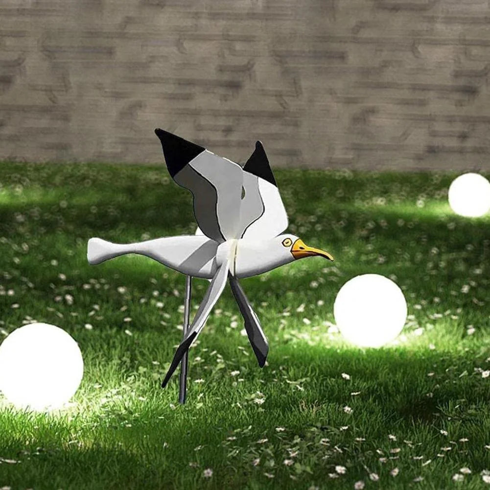 Outdoor Beach Grassland Garden Seagull Windmill Holiday Simulation Bird Personalized Courtyard Decoration Gift Accessories