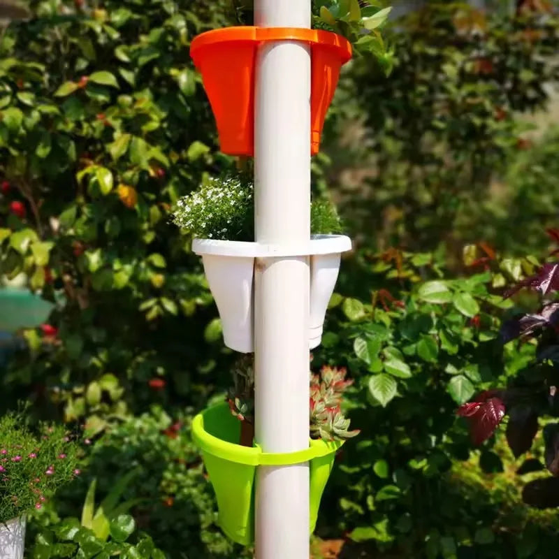 Hanging Flower Pot Creative Basket Storage Gutter Downspout Flowerpot Indoor Useful Railing Hanging Planter Plastic Flower Pot