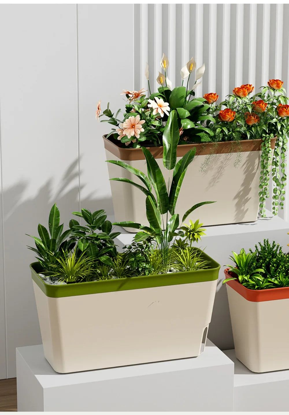 High Quality Modern Self Watering Planter Pots Decorative Visual Water Level Window Herb Planter Box Indoor Planter Vegetables