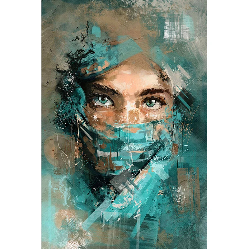 Modern Abstract Woman Face Wall Art Canvas Painting Graffiti Posters and Prints Girl Portrait Street Pop Art Pictures Home Decor