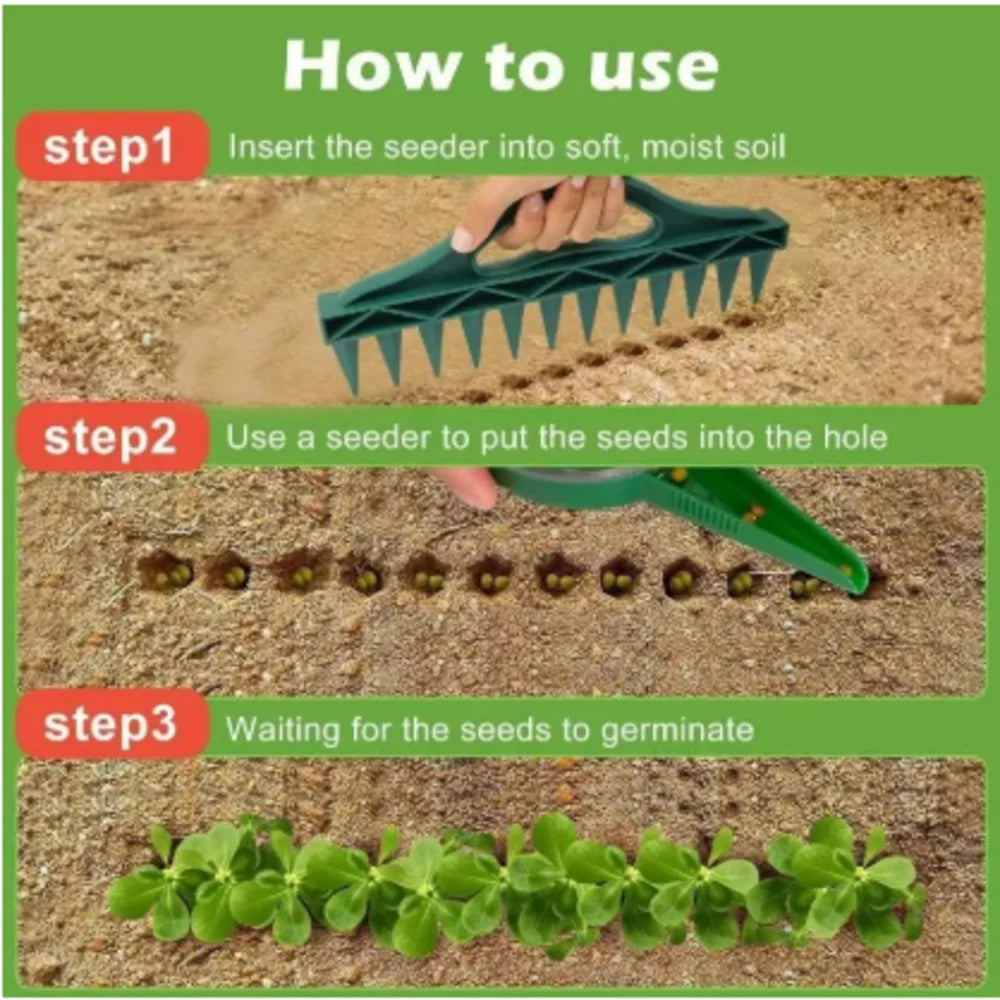 Gardening Seed Planter Manual Seed Spacing Planter 12-Hole Seed Spacer and Seeder Tool Flower Planter Seeding Hole Sowing Tool