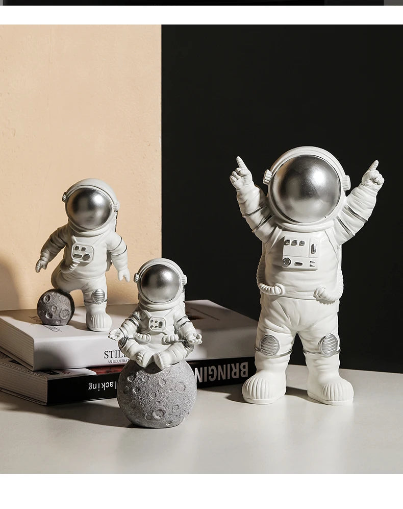Nordic Modern Astronaut Miniature Figurines Resin Craft Home Fairy Garden Desk Decoration Furnishing Articles Room Accessories