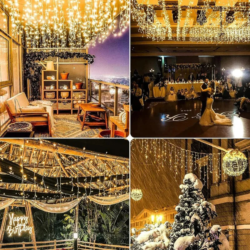 Waterproof Solar Ice Bar LED String Lights Outdoor Lamp For Wedding Party Garden Courtyard Holiday Home Furnishing Decor light
