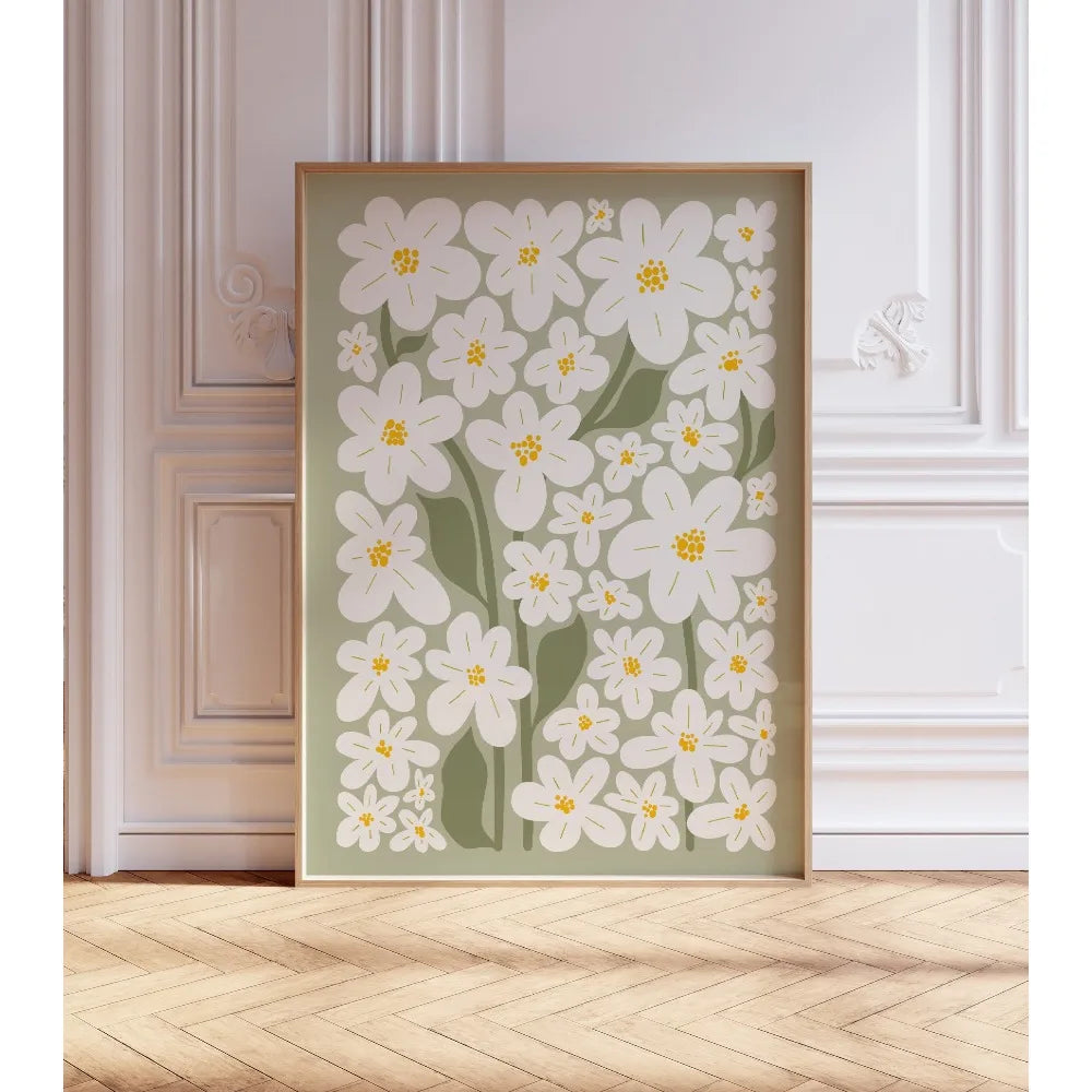 1 Frameless Retro Floral Print,Unique Creative Aesthetic Decor,Spring Decor Painting,Minimalist Wall Art,Living Room Bedroom Art
