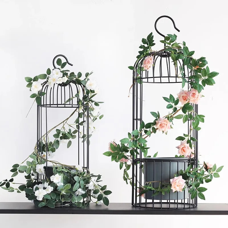 Birdcage wrought iron flower ware, garden art soft decoration home furnishing, ornament simulation flower ware, designer model r