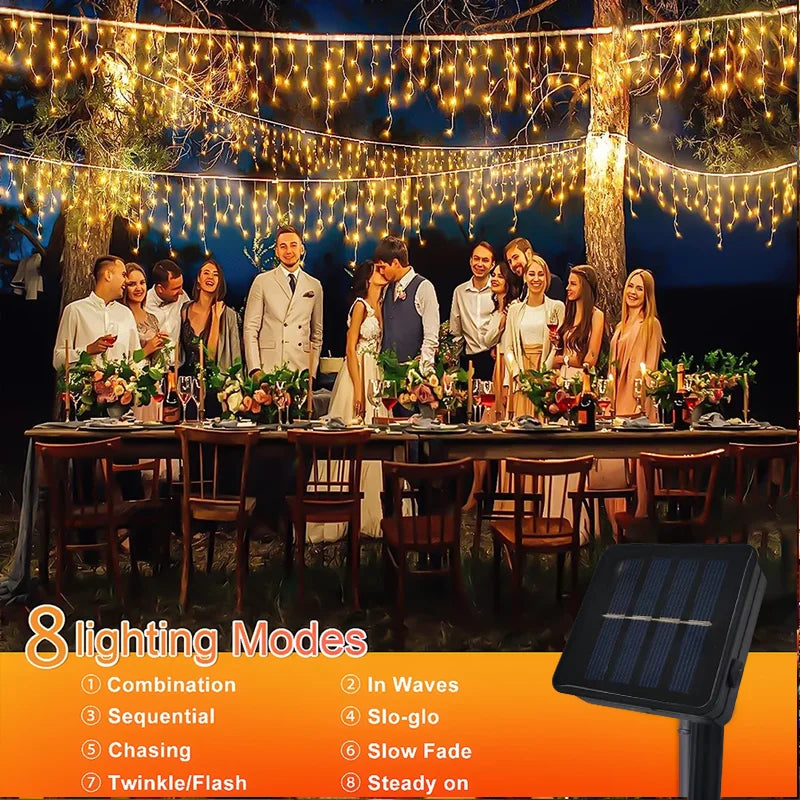 Waterproof Solar Ice Bar LED String Lights Outdoor Lamp For Wedding Party Garden Courtyard Holiday Home Furnishing Decor light