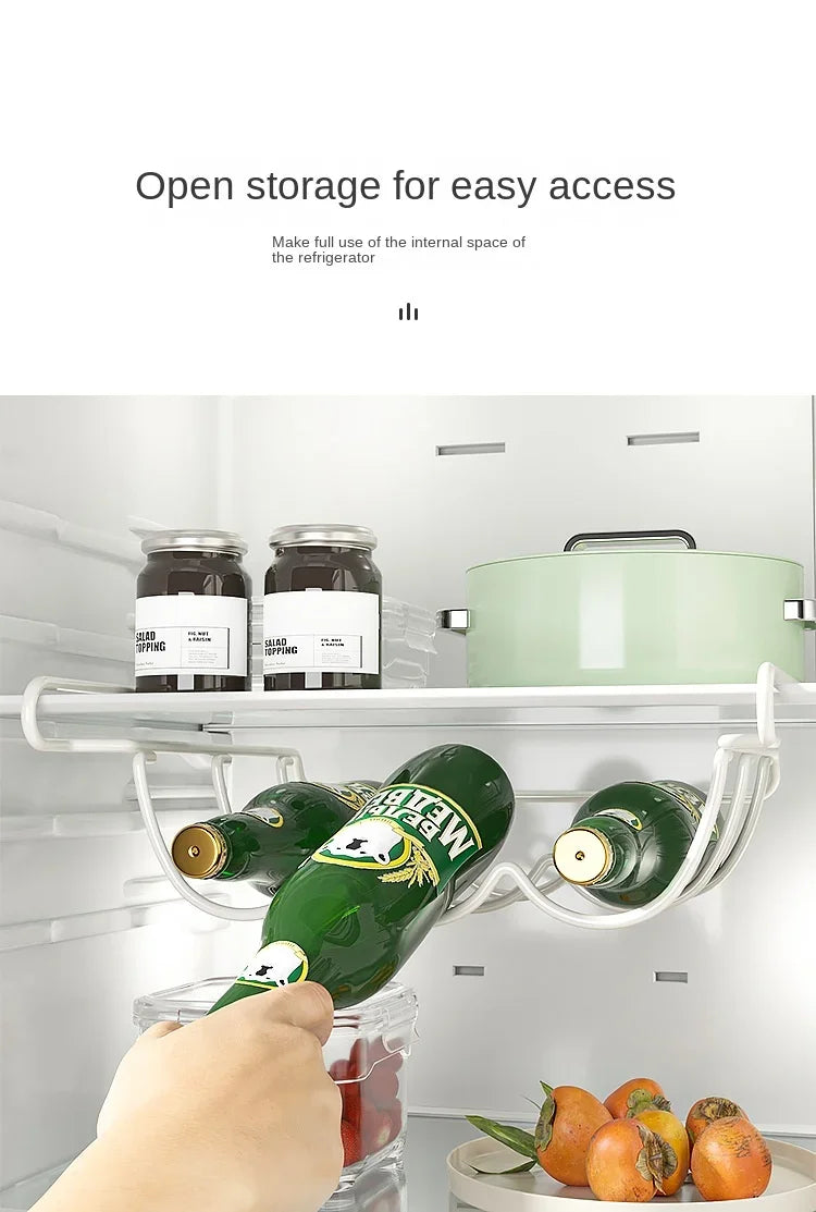 Creative Home Furnishing Accessories Beer Bottle Fridge Organizer Wine Display Shelf Holder Hook Refrigerator Storage Rack