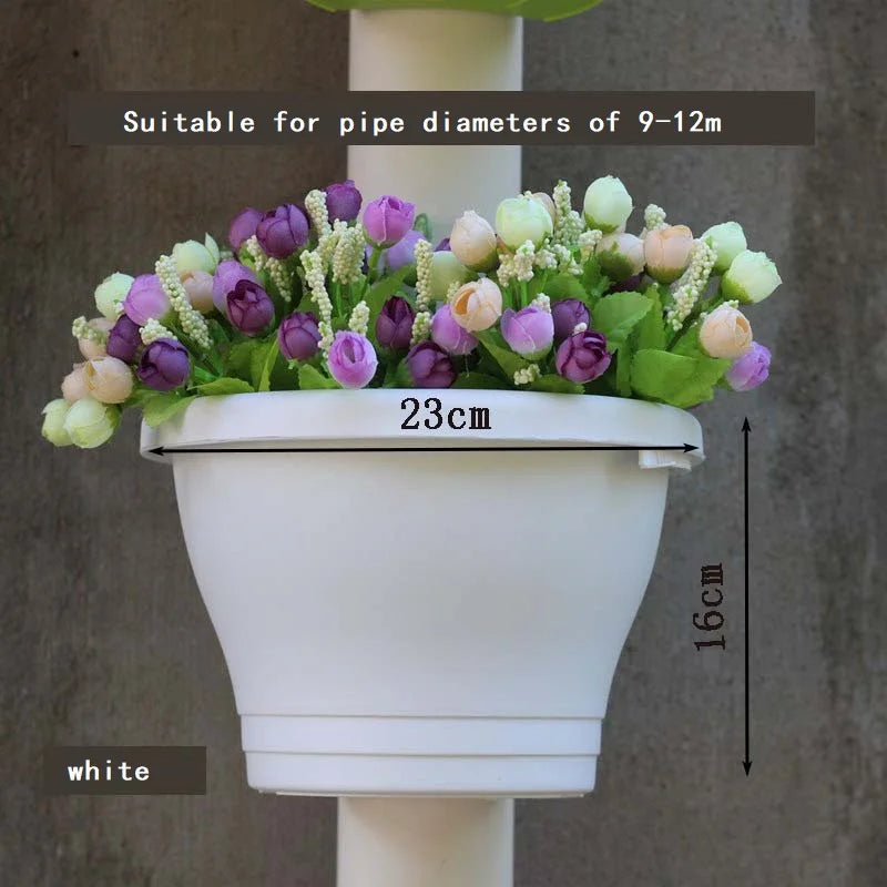 Hanging Flower Pot Creative Basket Storage Gutter Downspout Flowerpot Indoor Useful Railing Hanging Planter Plastic Flower Pot