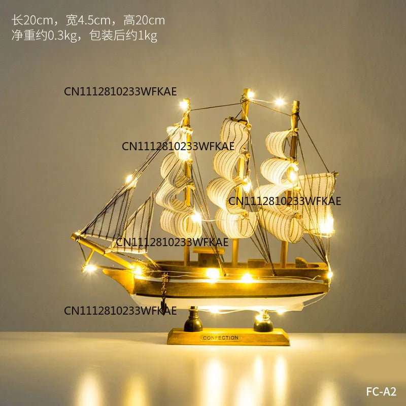 Home creative craft decoration sailboat model wine cabinet room bedroom living room smooth sailing desktop small ornament