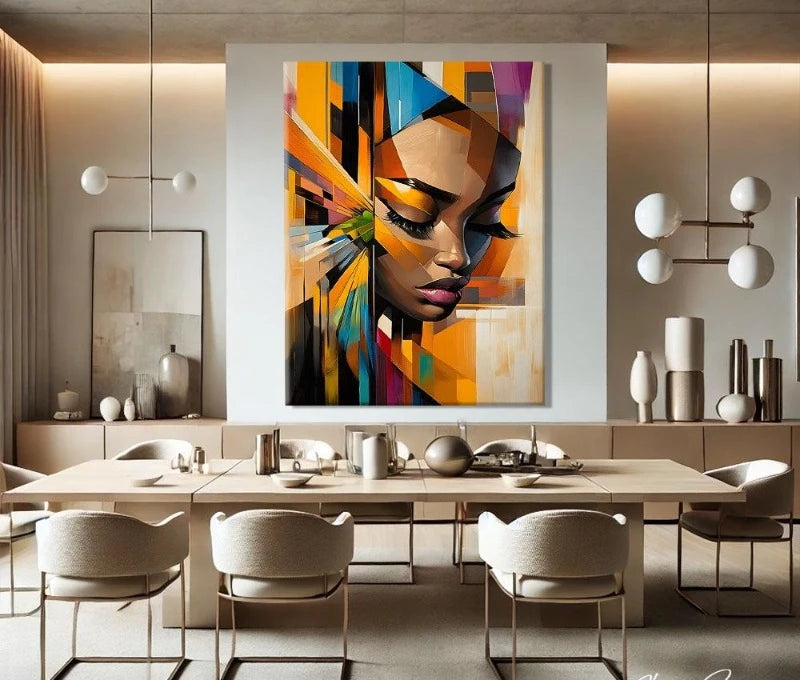 African Women Art Painting Poster Colourful Abstract African American Wall Art African Canvas Paintings Home Bedroom Decor