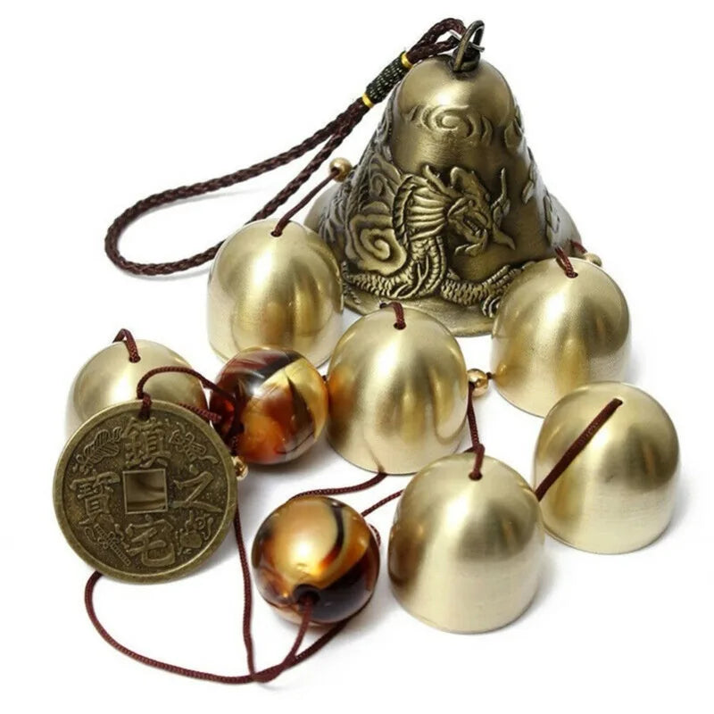 Garden Wind Chimes Dragon Bells Lucky Metal Copper Alloy Hanging Wall Mounted Bells Wall Decorations Home Furnishings