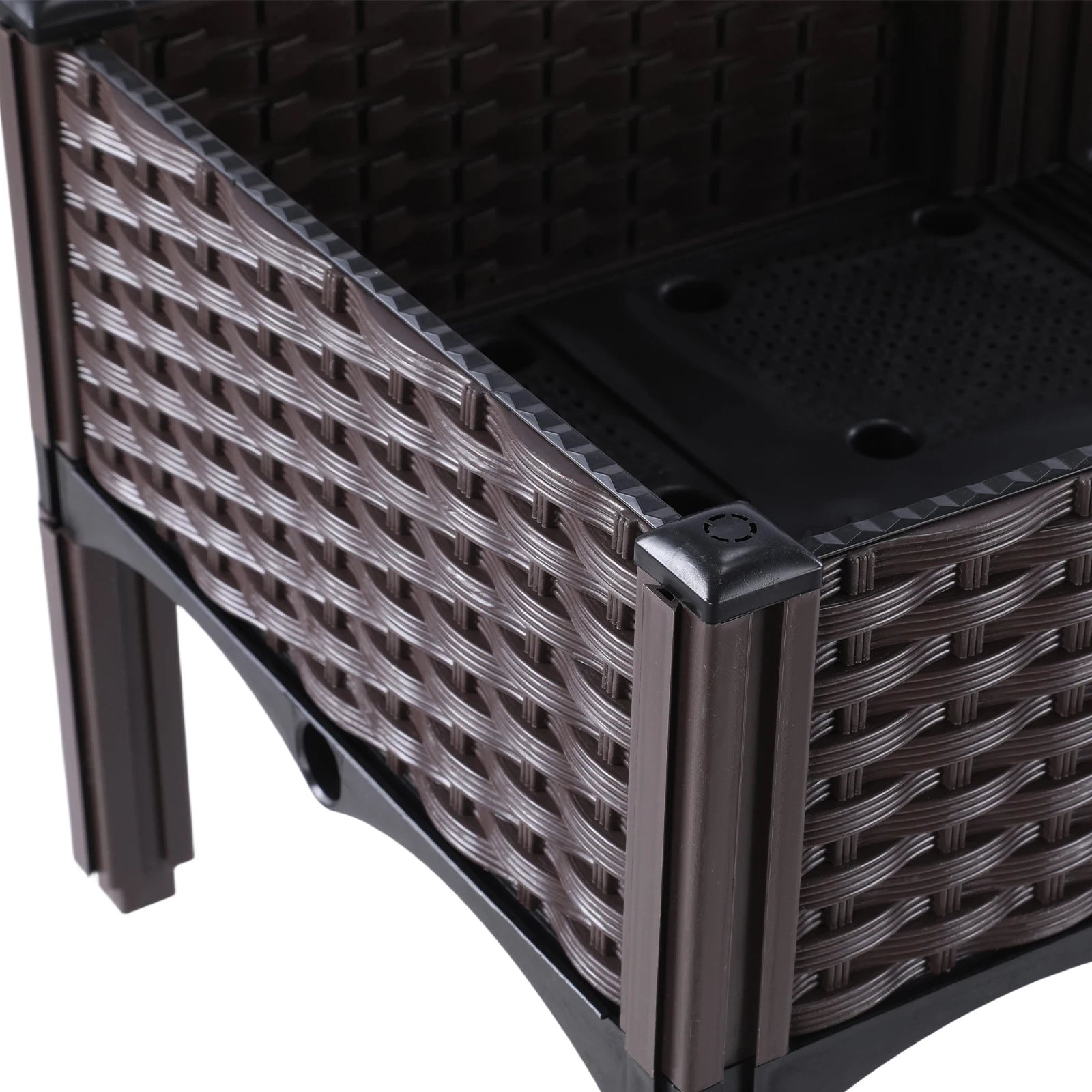 Plastic Planting Container with Drainage Holes Raised Bed Elevated Propagation Box for Gardening Vegetables Fruits Flowers Herbs