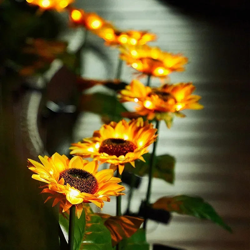 1pc Solar Sunflower Lights 3 Heads 1 Head Garden Stake Outdoor Decorative Waterproof LED Landscape Lights for Patio Garden Yard