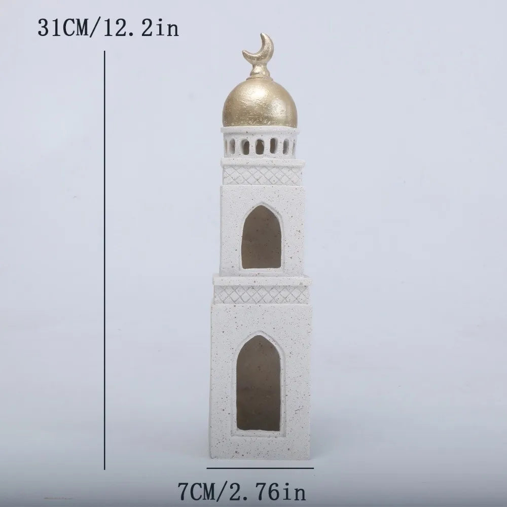 Middle Eastern Style Resin Statue Decor Castle House Kaaba Dome Mosque Islamic Desktop Ornament Islamic Theme Ramadan Muslim