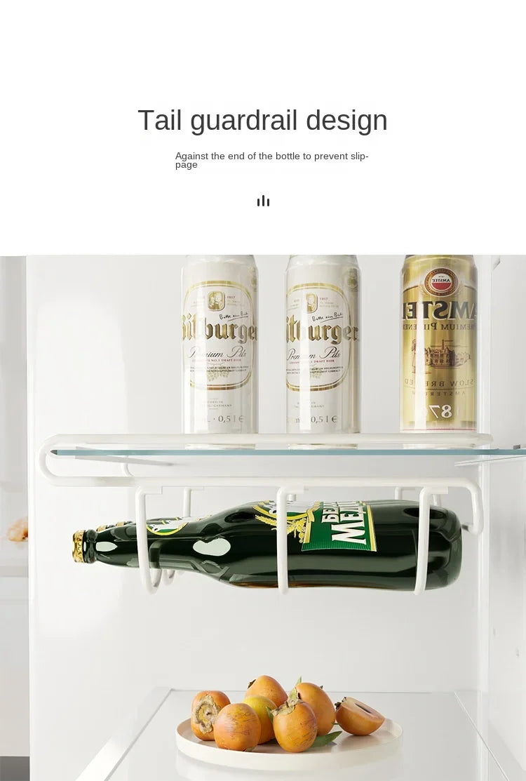 Creative Home Furnishing Accessories Beer Bottle Fridge Organizer Wine Display Shelf Holder Hook Refrigerator Storage Rack